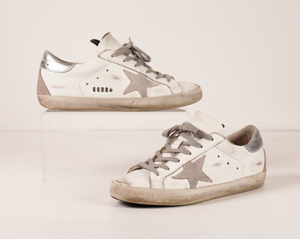 White 'Super Star' Sneakers with Suede (7)