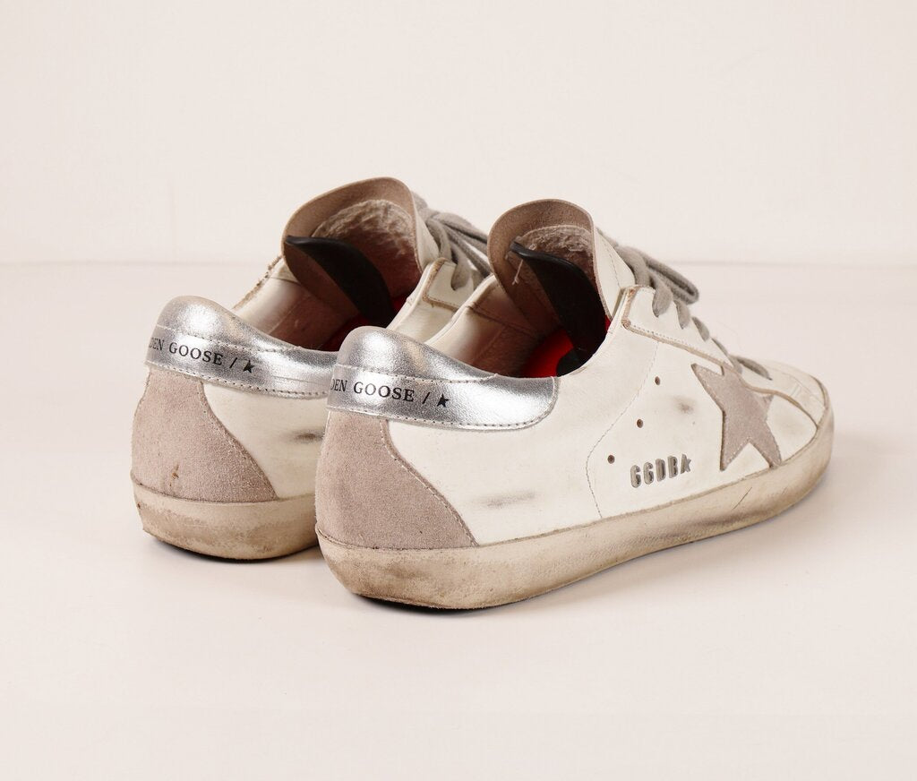 White 'Super Star' Sneakers with Suede (7)