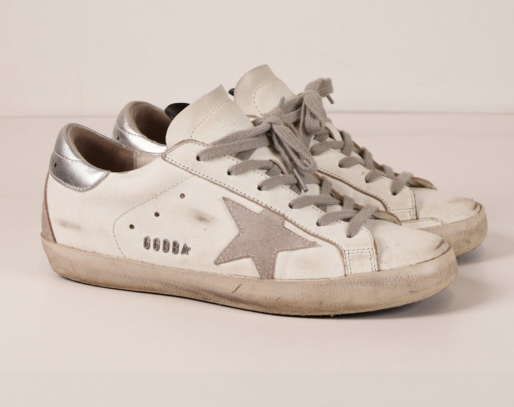 White 'Super Star' Sneakers with Suede (7)