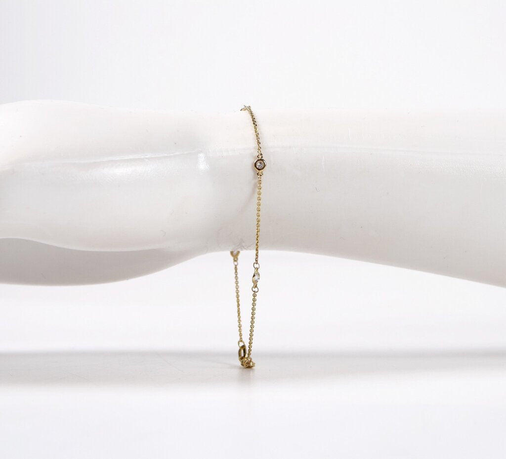 14K and Diamond Station Bracelet