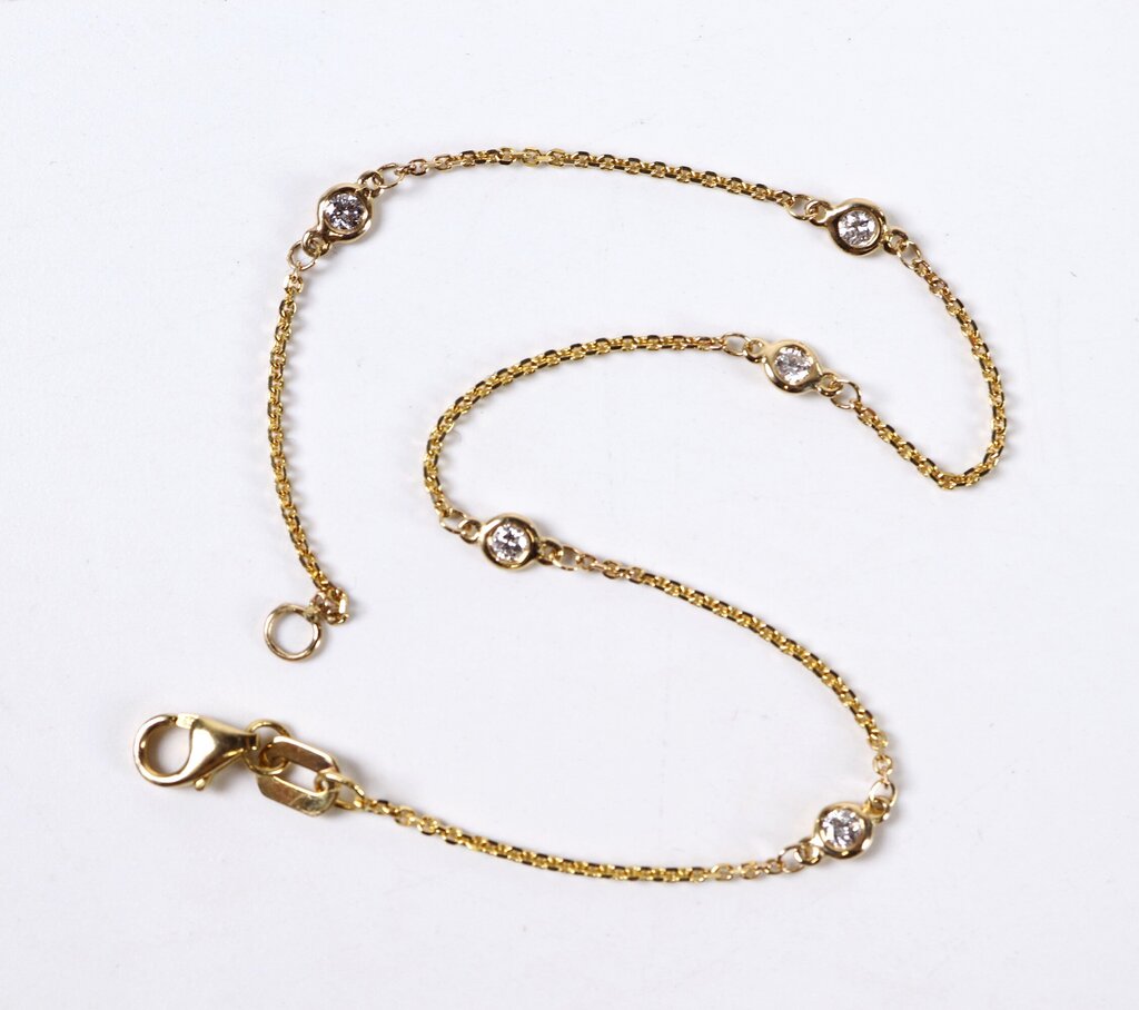 14K and Diamond Station Bracelet