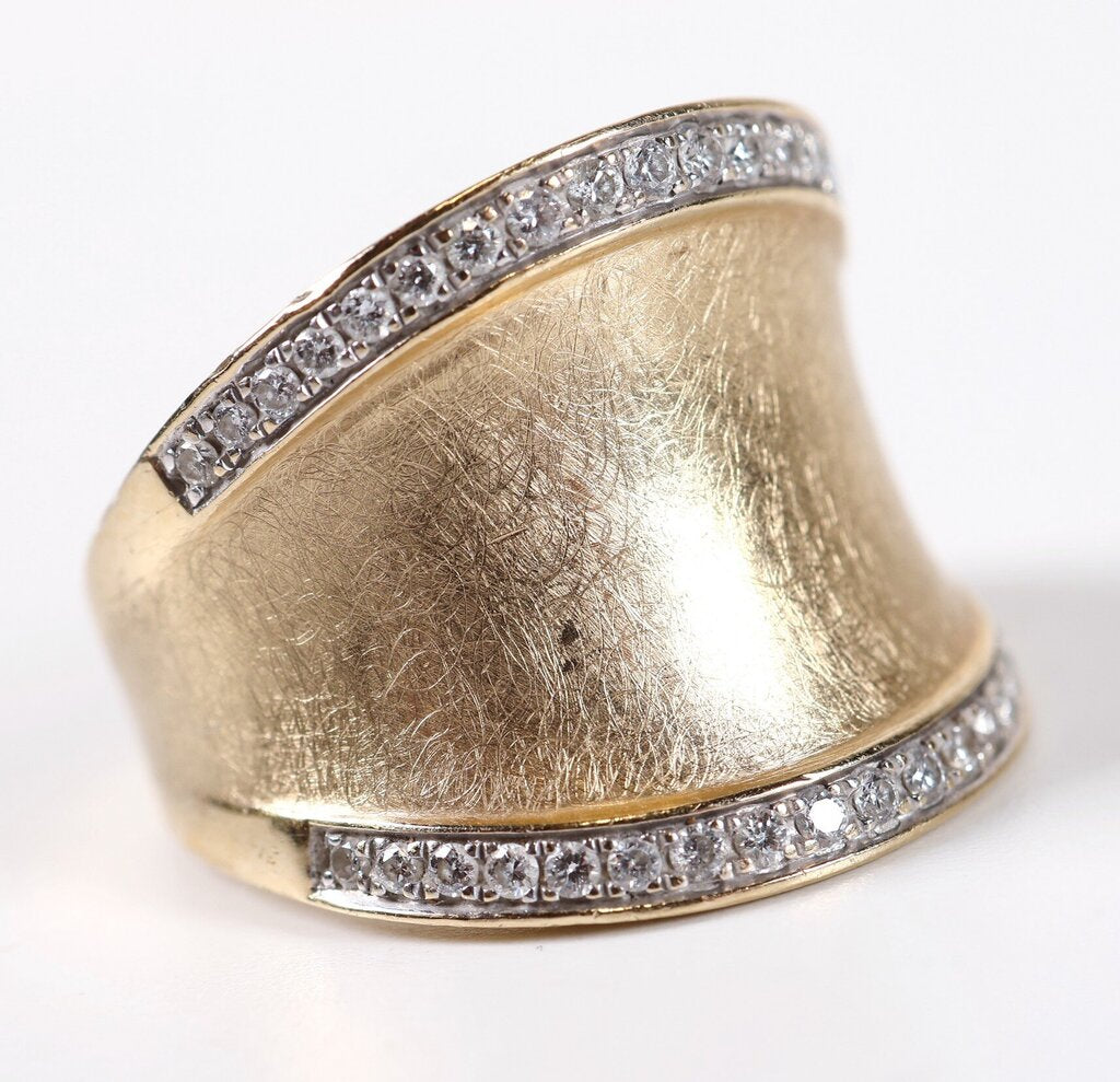 14K diamond tapered cigar band ring (7)