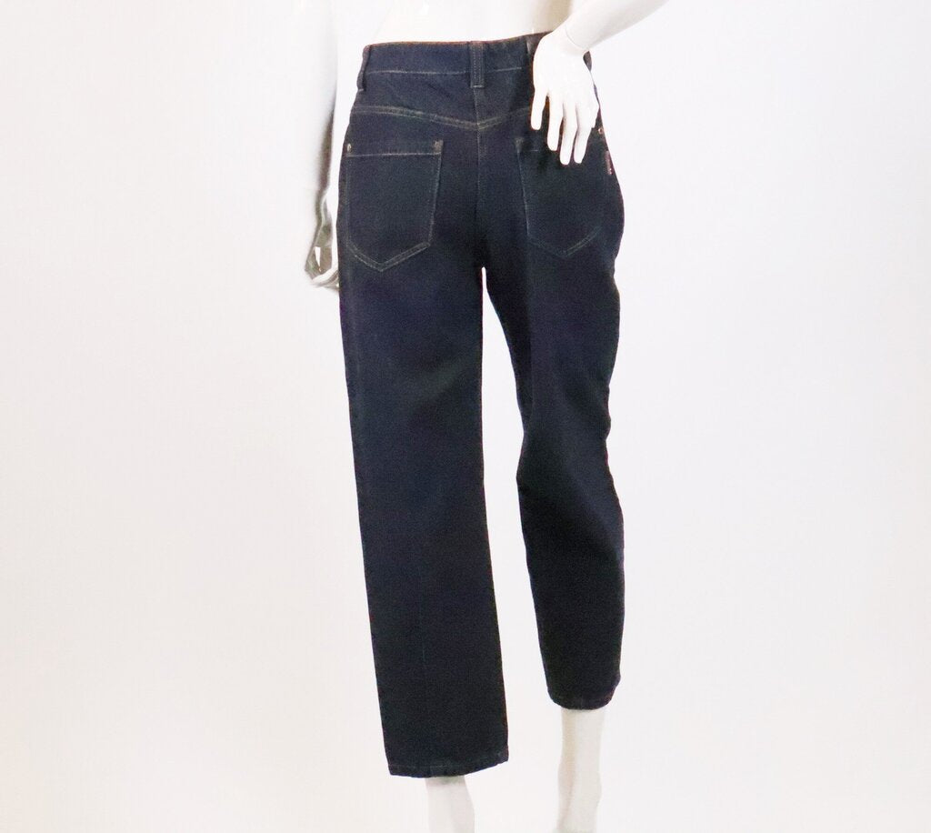 Dark Wash Slim Barrel Jeans (S)