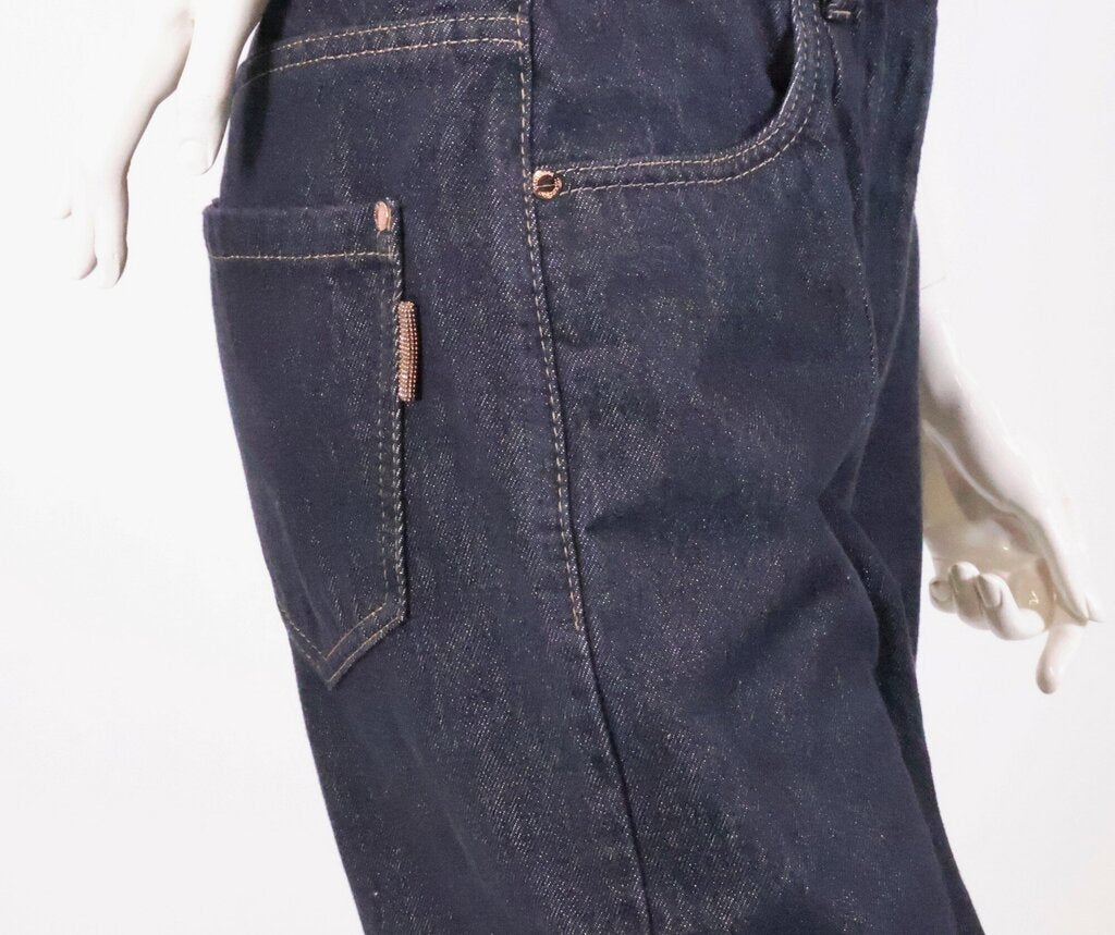 Dark Wash Slim Barrel Jeans (S)
