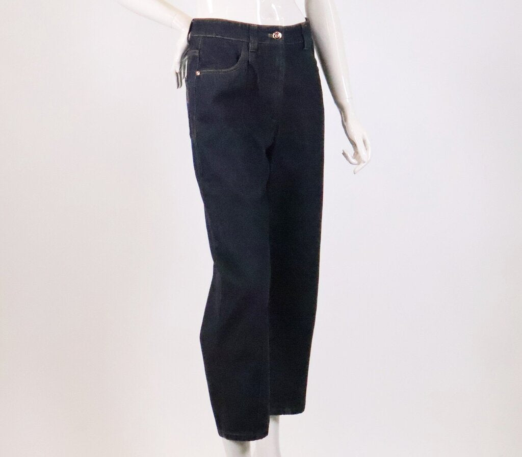 Dark Wash Slim Barrel Jeans (S)