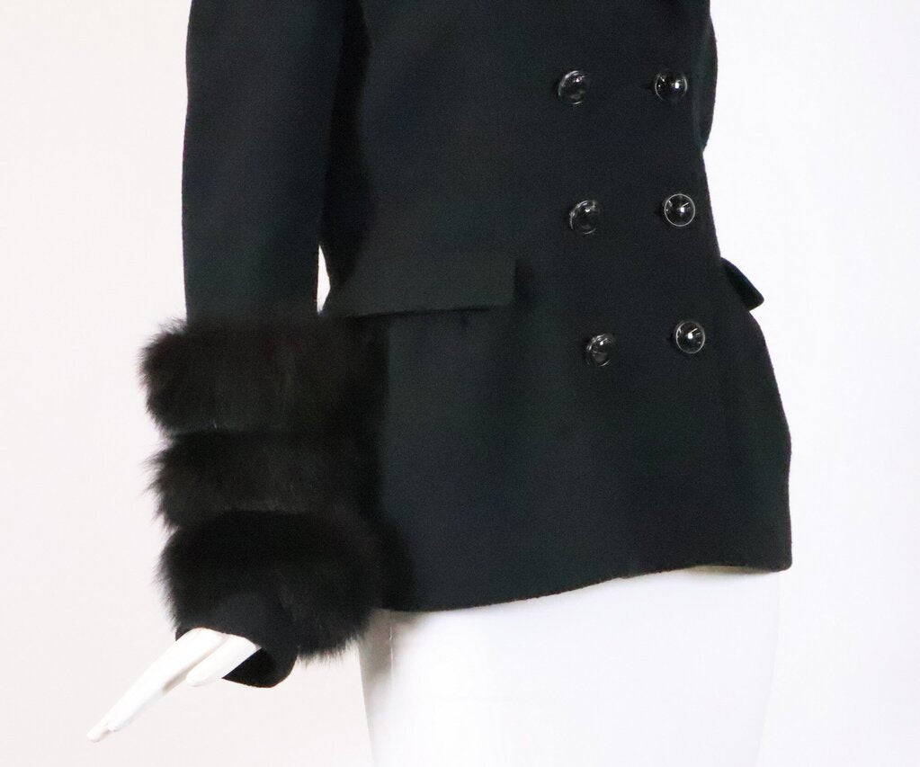 Black Fur Sleeve Jacket (M)