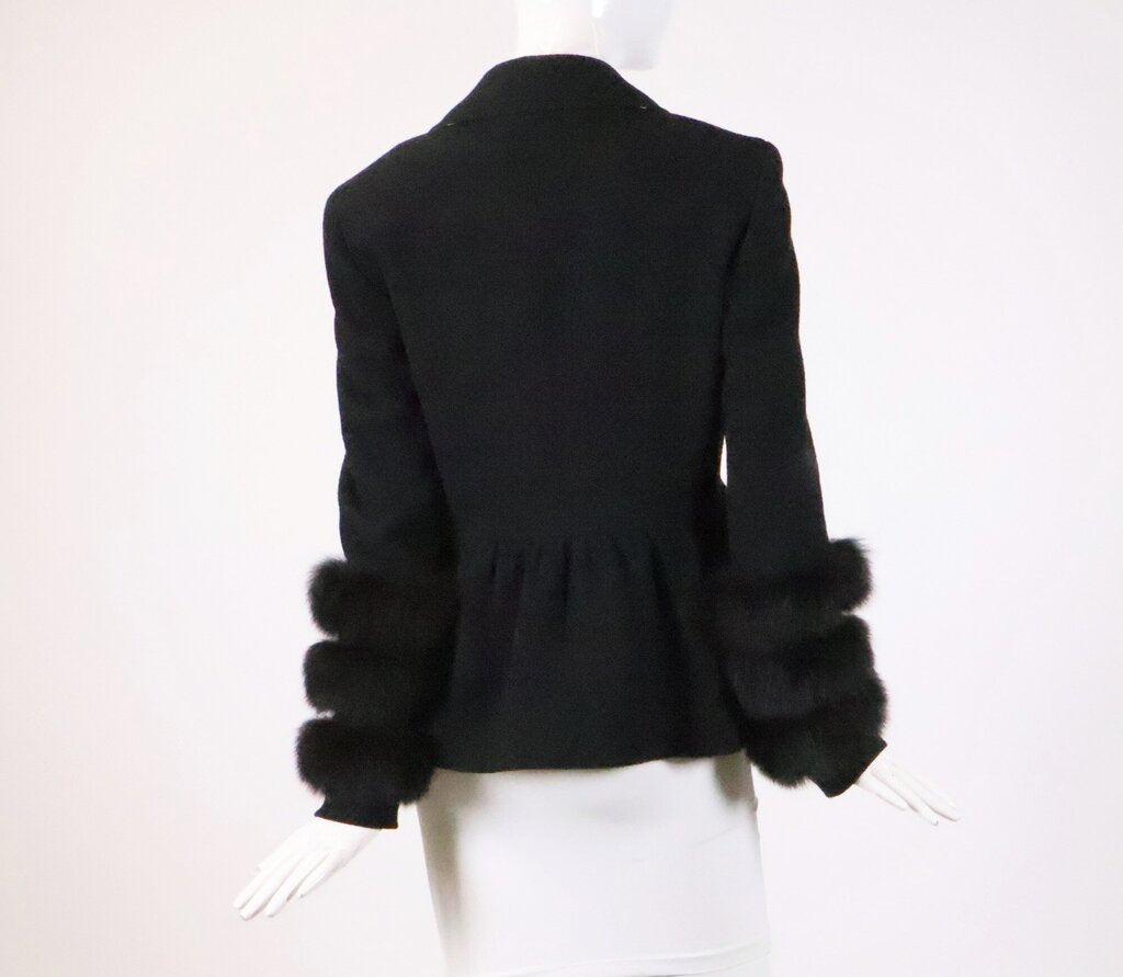 Black Fur Sleeve Jacket (M)