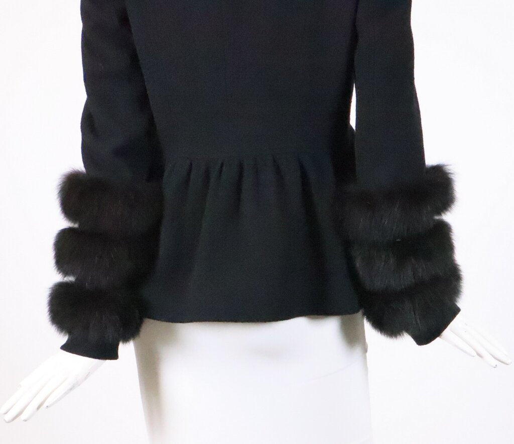 Black Fur Sleeve Jacket (M)