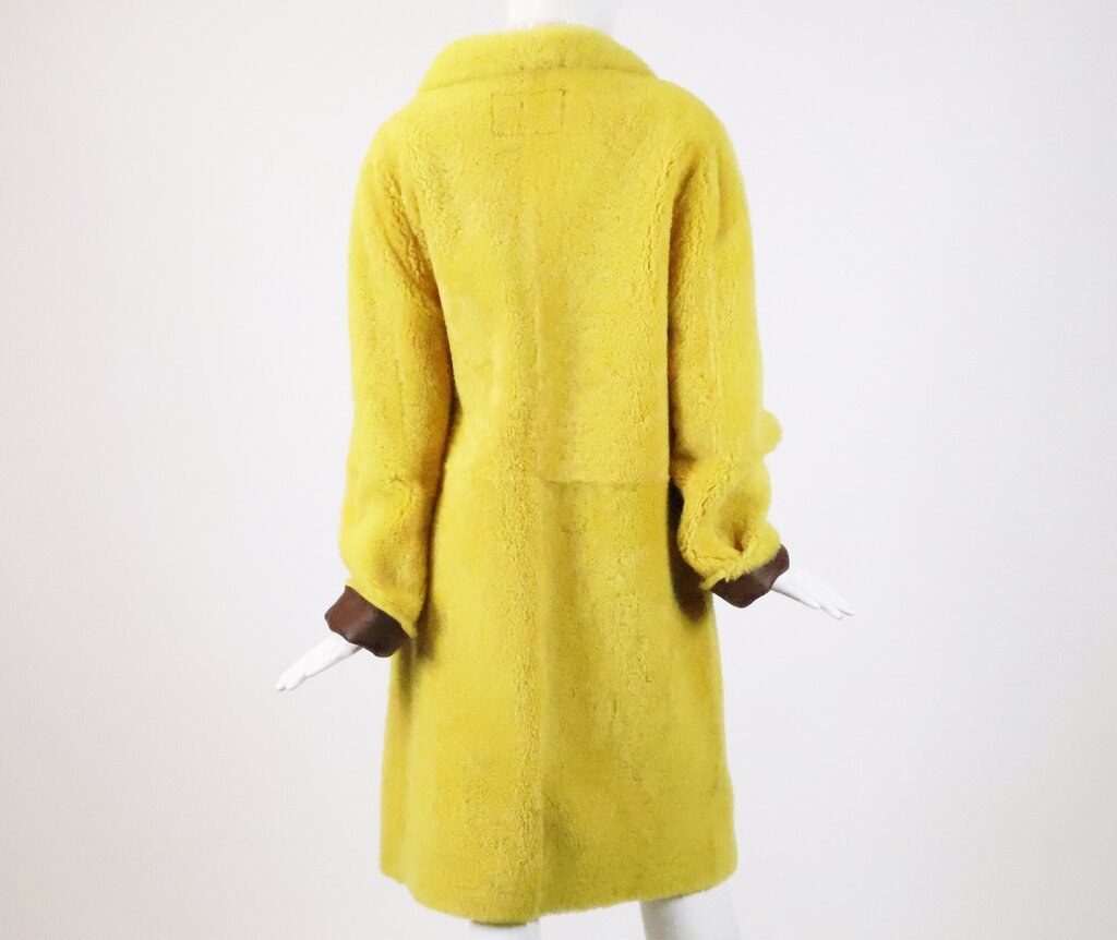 Oversized Yellow Shearling Trench (M)