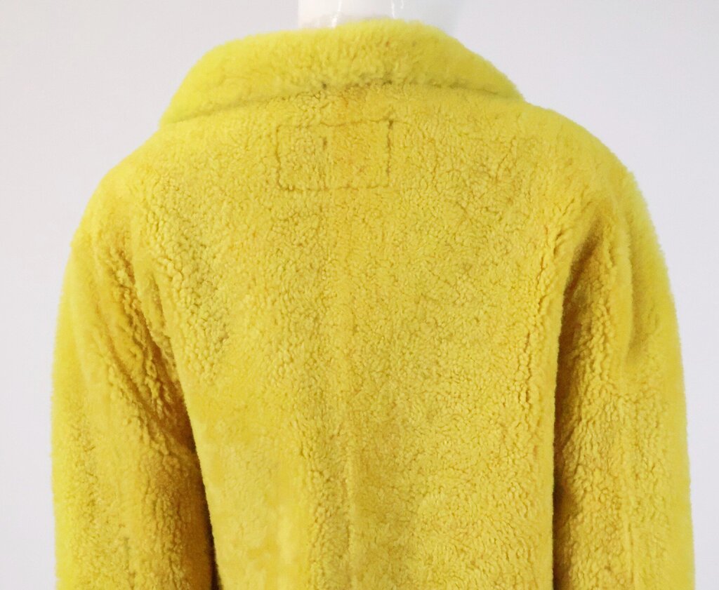 Oversized Yellow Shearling Trench (M)