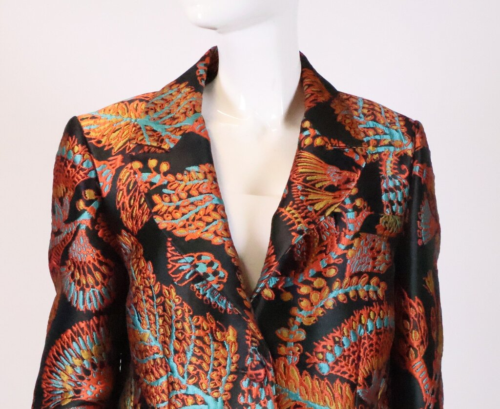 Black and Multi-Color Embroidery Blazer (L)