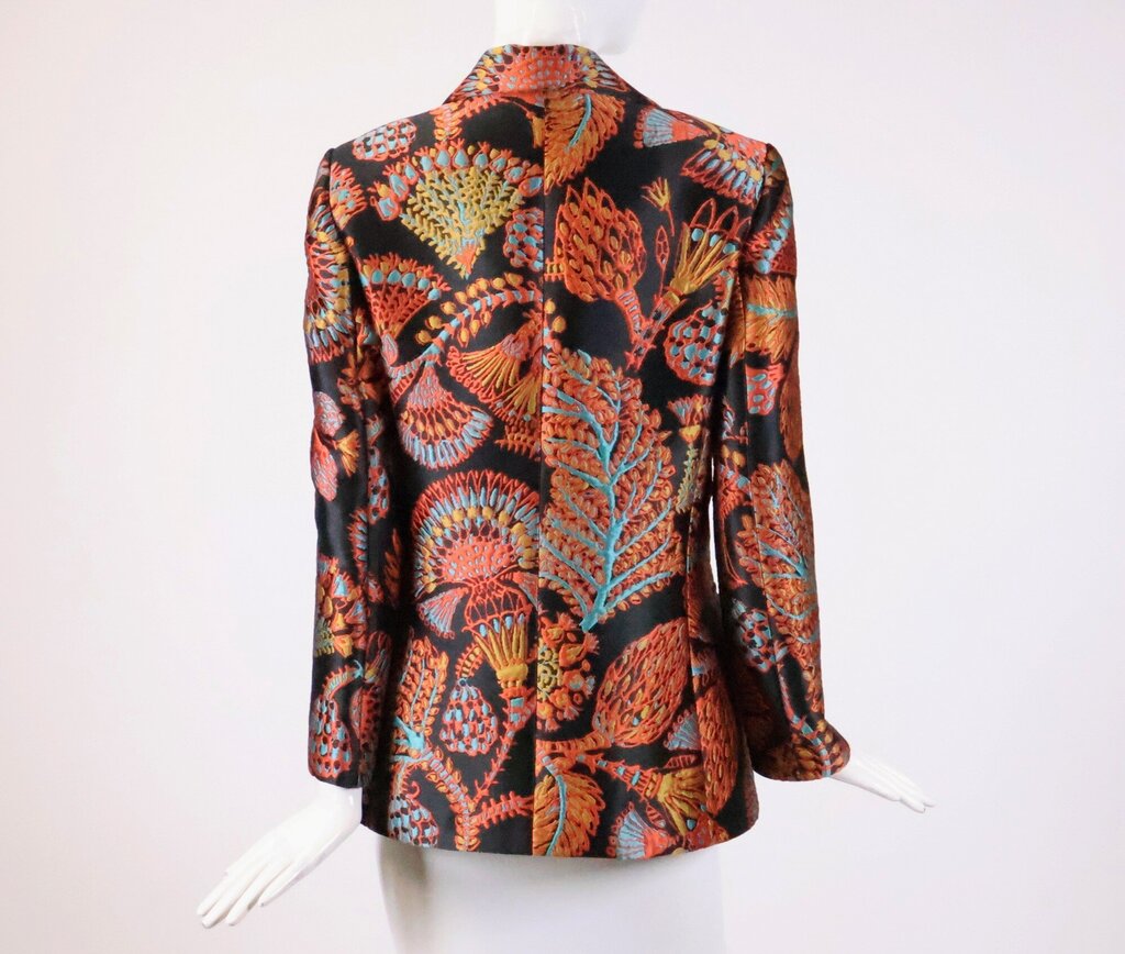 Black and Multi-Color Embroidery Blazer (L)