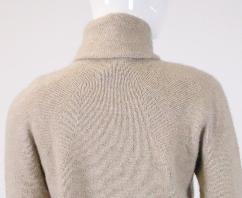 Beige Cashmere Turtleneck Sweater (S)