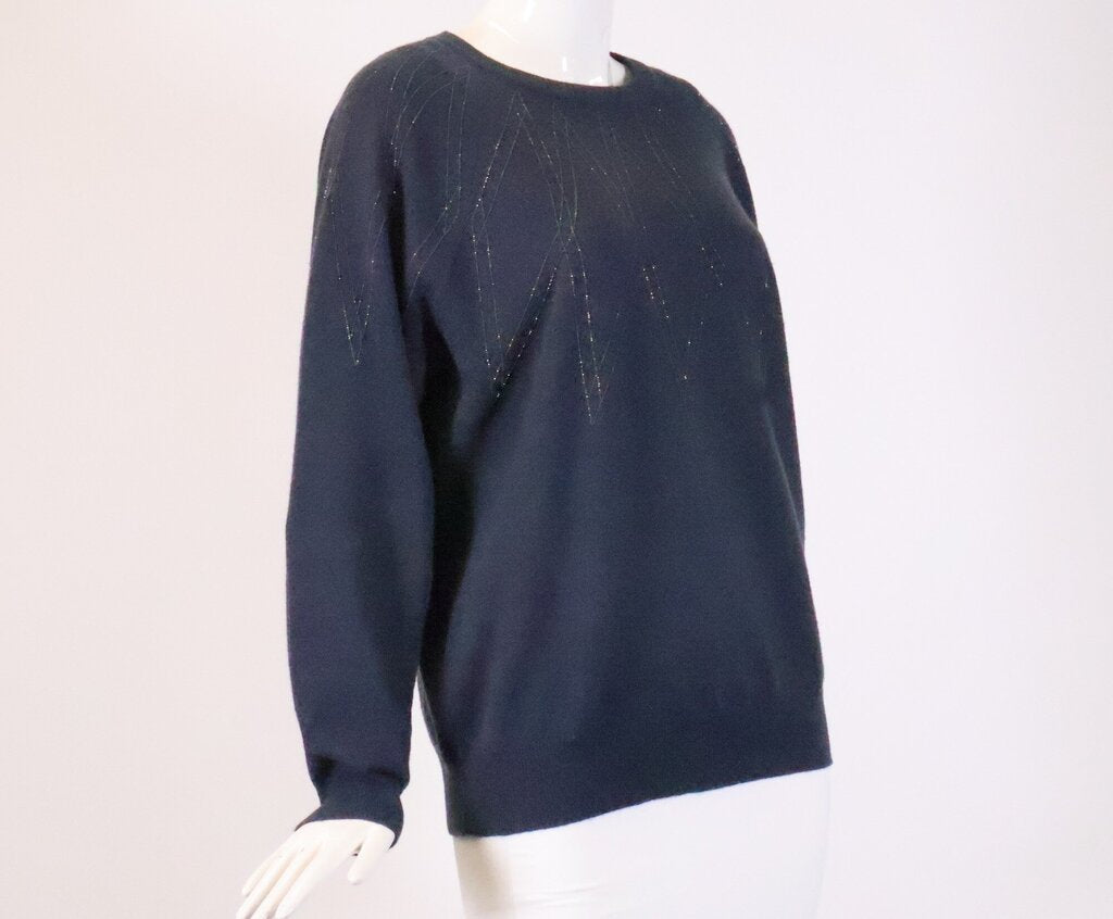 Dark Blue Fractal Monili Collar Sweater (M)