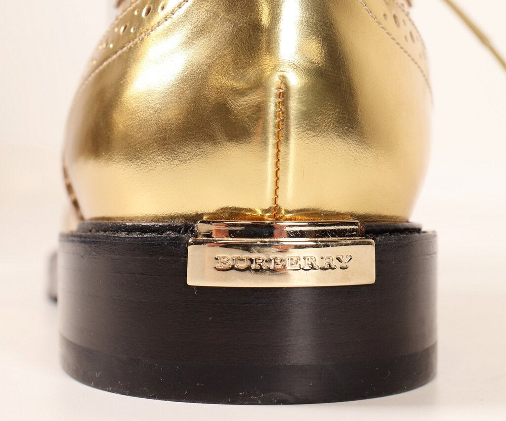 Gold Metallic Leather Oxfords (10)