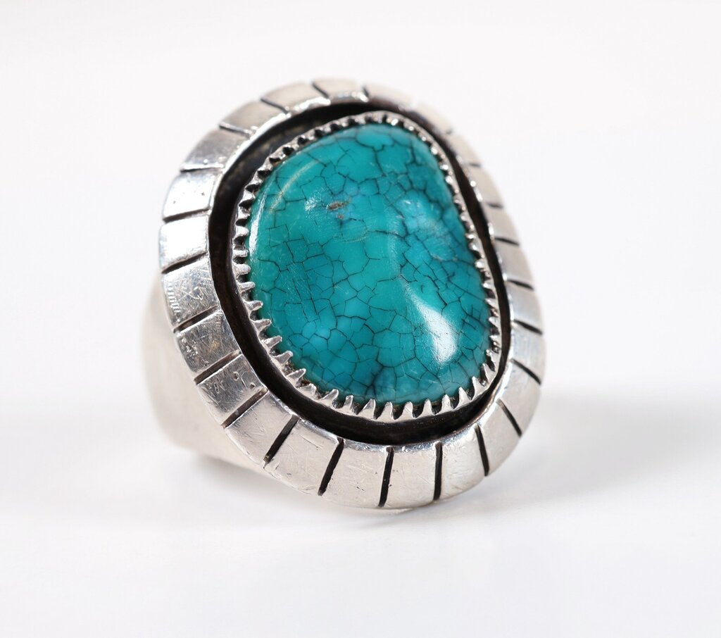 Sterling and Turquoise Ring (10.5)