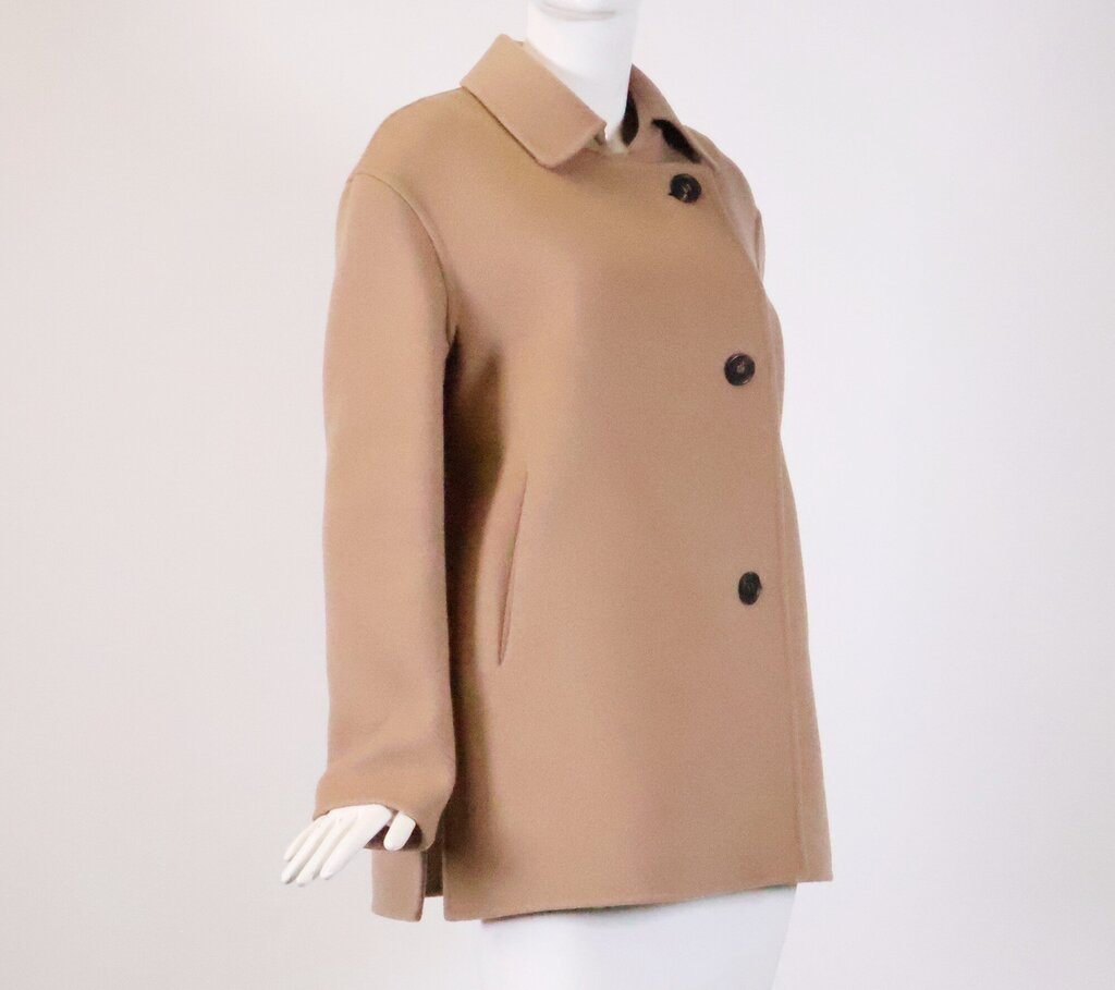 (size 36) camel wool double breasted short coat