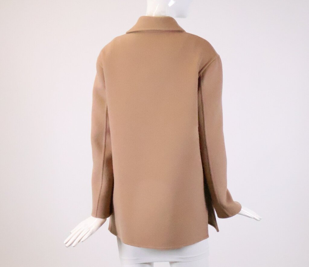 (size 36) camel wool double breasted short coat