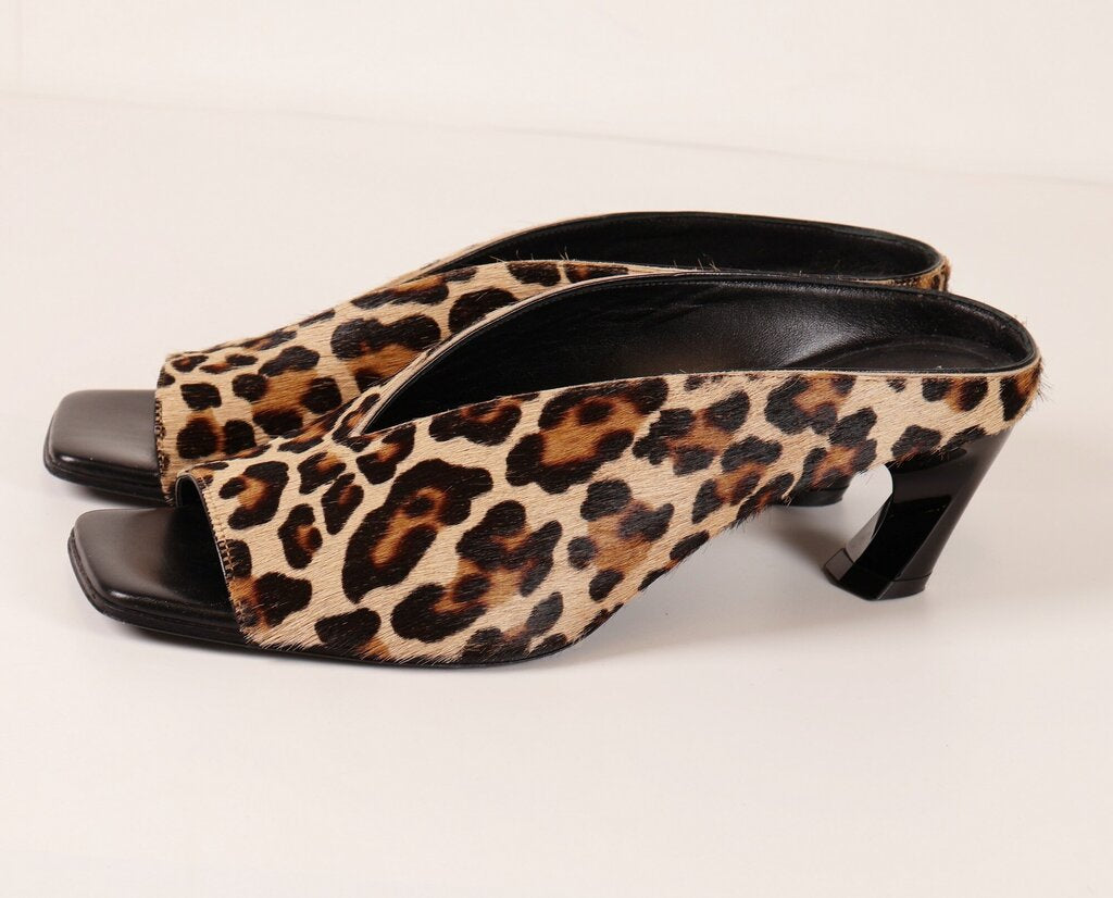 Cheetah Hair Peep Toe Heeled Mules (9)