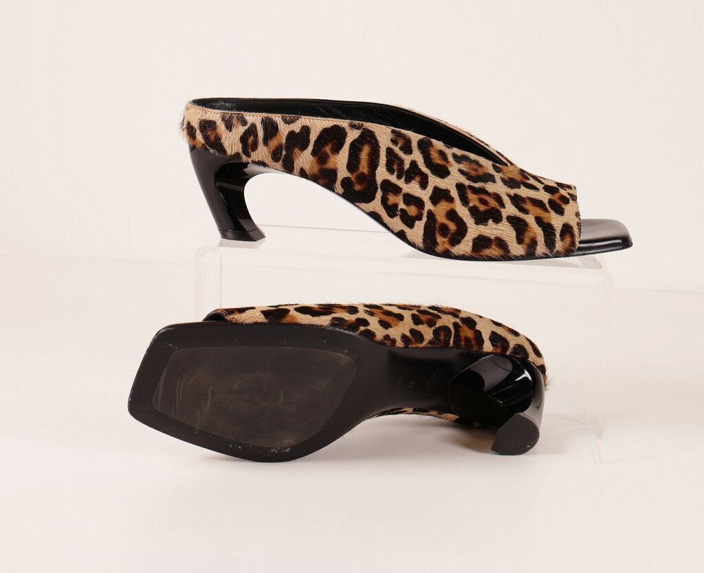 Cheetah Hair Peep Toe Heeled Mules (9)