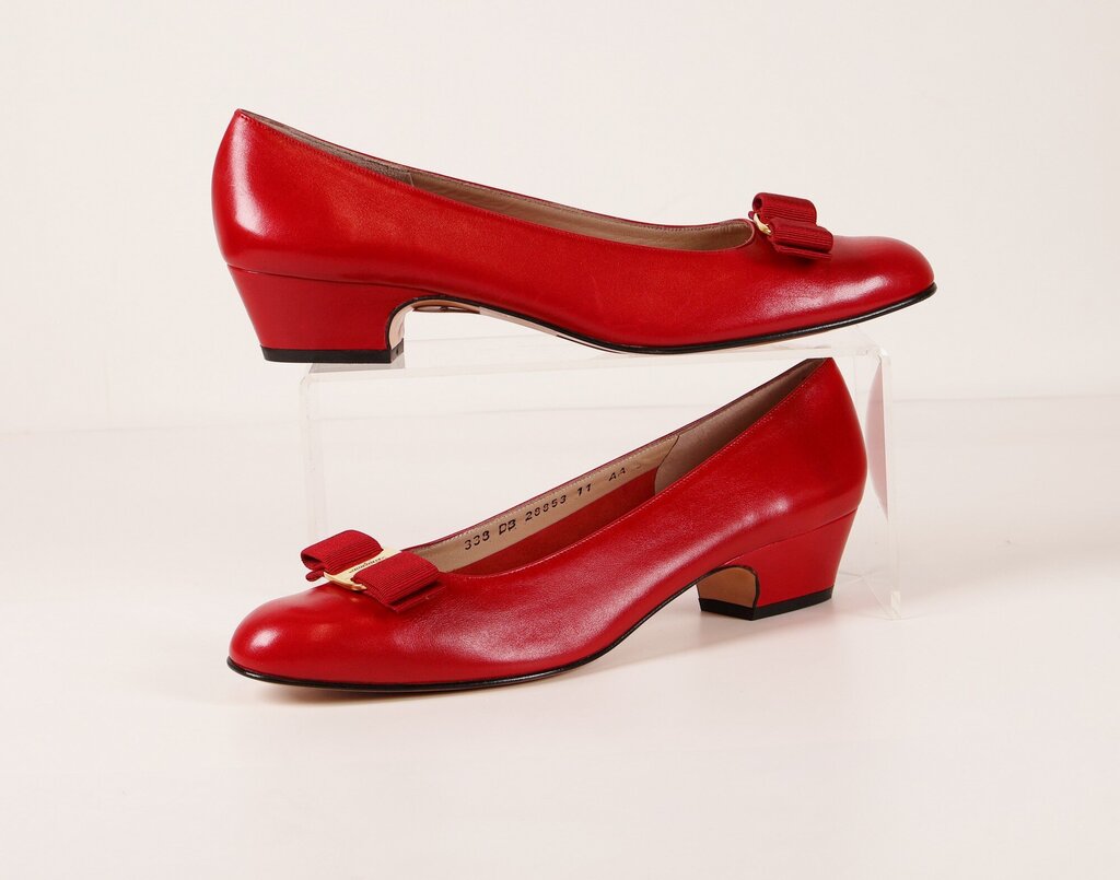 Red Leather Low Heel Pump (11)
