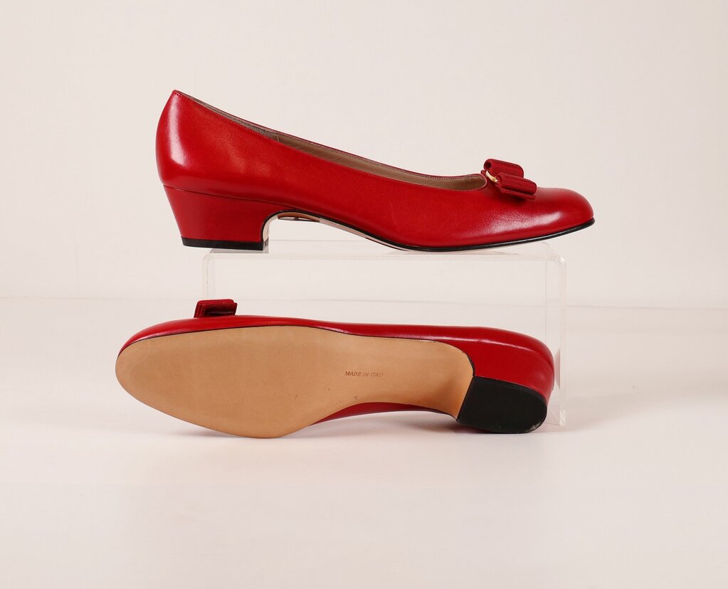 Red Leather Low Heel Pump (11)