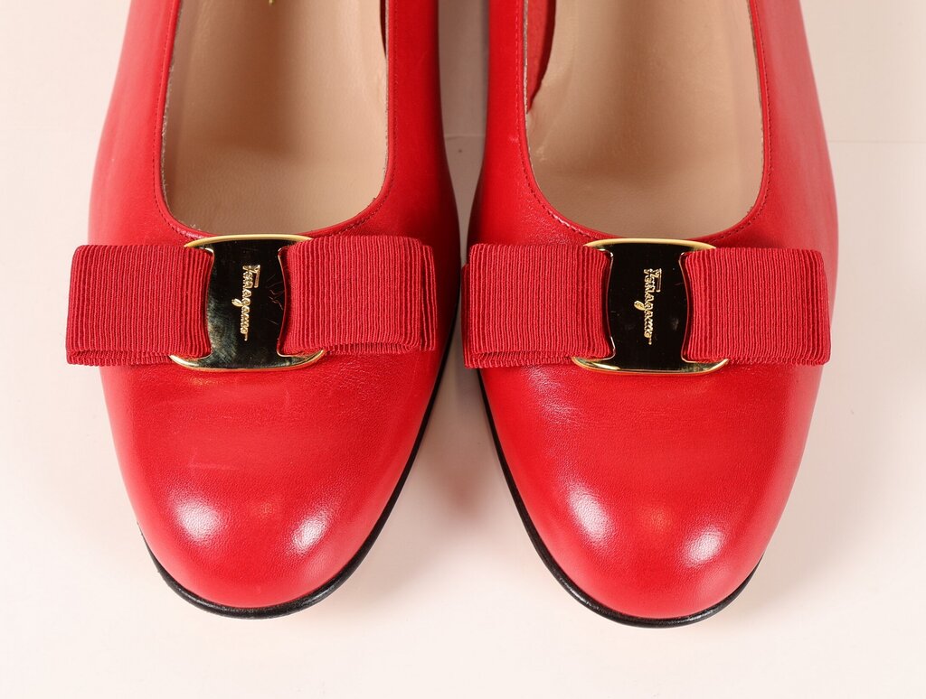 Red Leather Low Heel Pump (11)