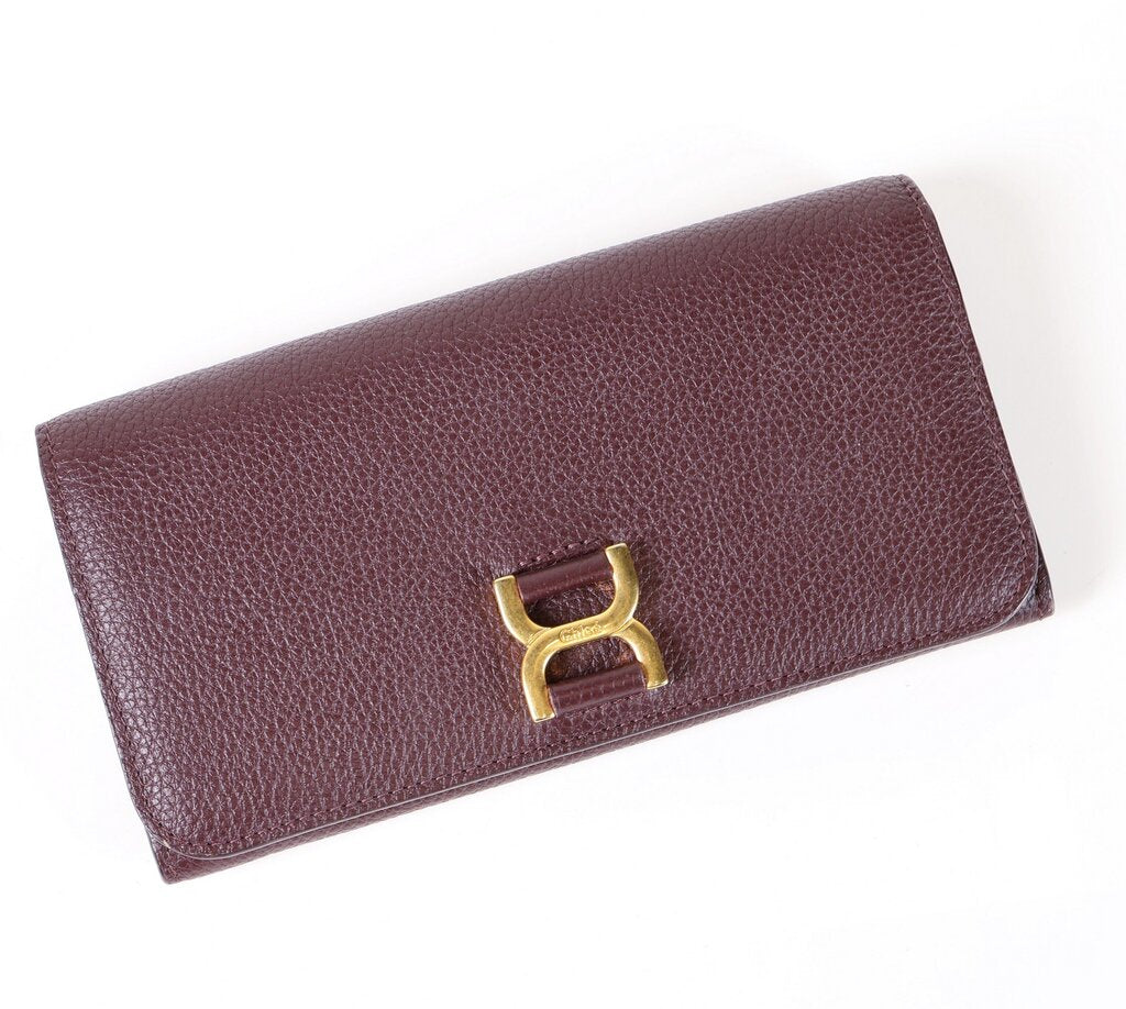 Deep Burgundy 'Marcie' Long Flap Wallet