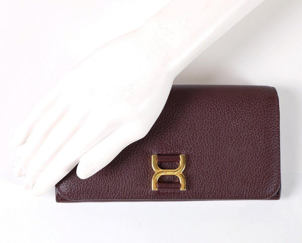 Deep Burgundy 'Marcie' Long Flap Wallet