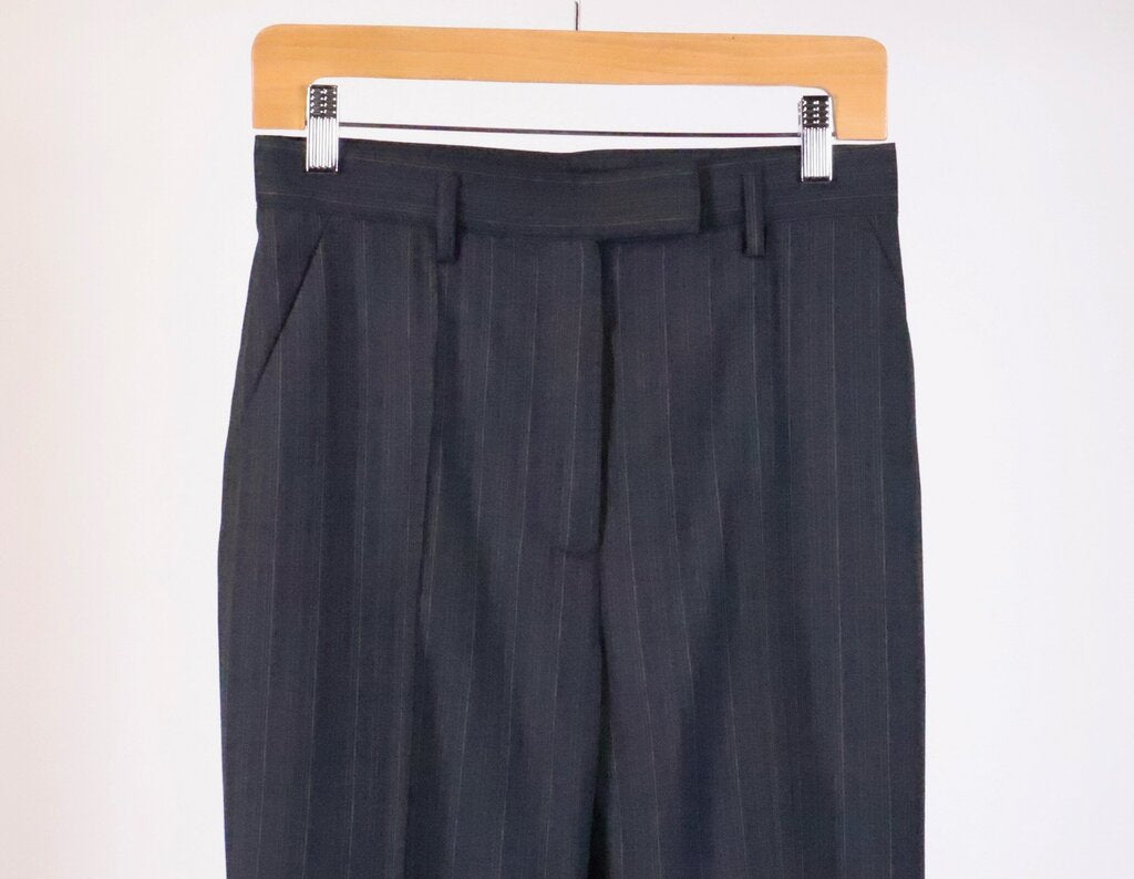 Navy Cropped Trouser with Stripes (S)
