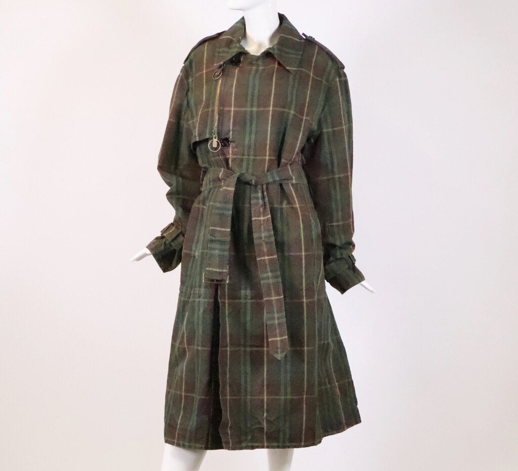 Check Cotton Trench Coat (XL)