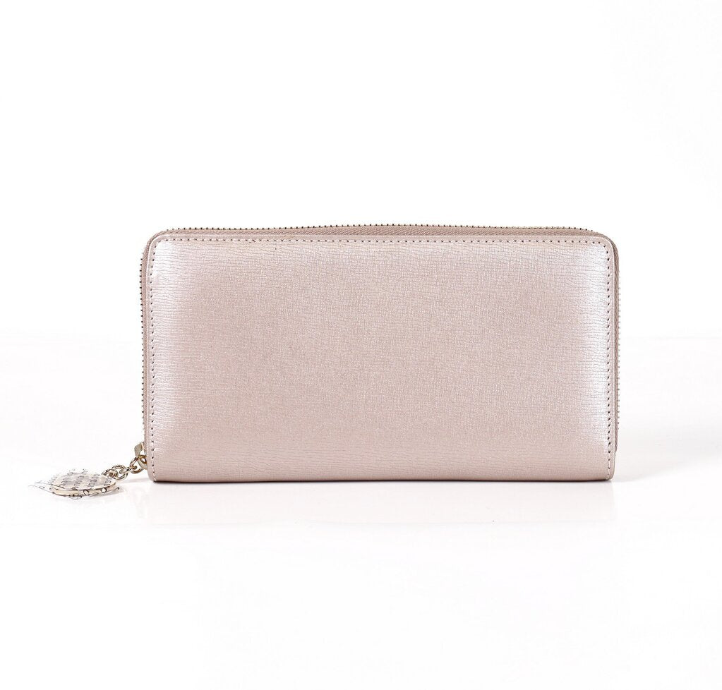 Neutral Long Zip Around Wallet