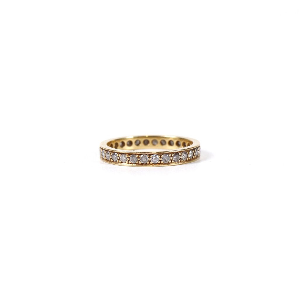 last chance! 18K Gold Flat Edge Pave Diamond Eternity Band ()