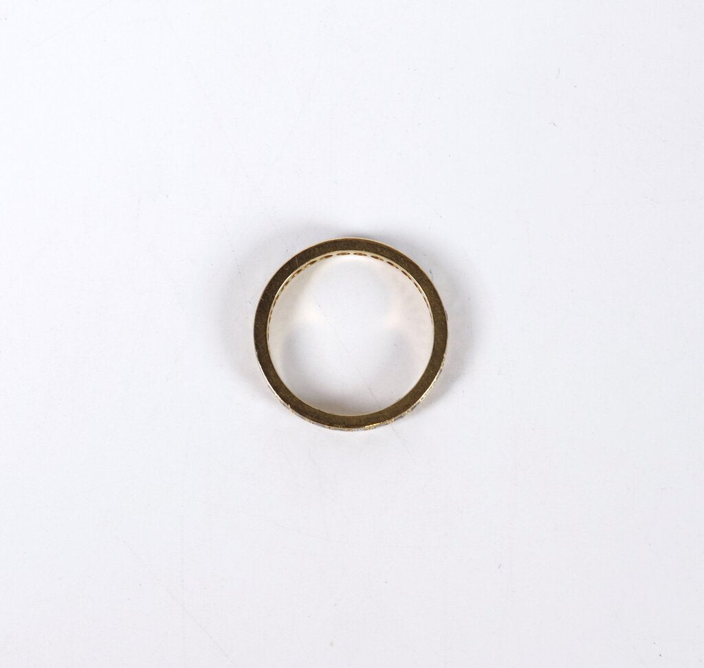 last chance! 18K Gold Flat Edge Pave Diamond Eternity Band ()
