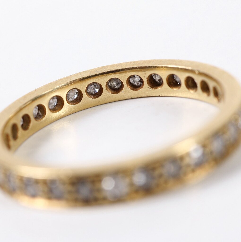 last chance! 18K Gold Flat Edge Pave Diamond Eternity Band ()