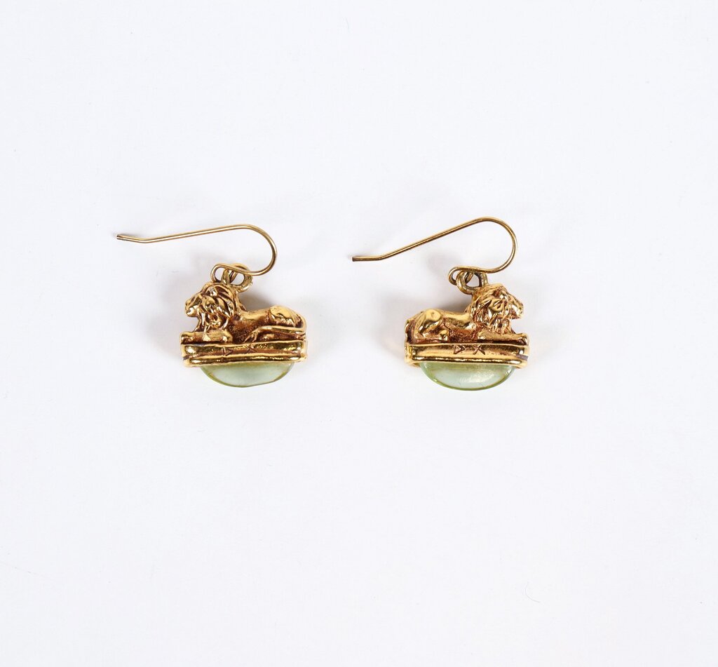 last chance! Gold Plate Sitting Lion Earrings