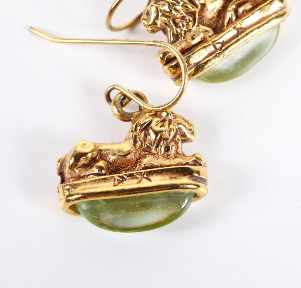 last chance! Gold Plate Sitting Lion Earrings