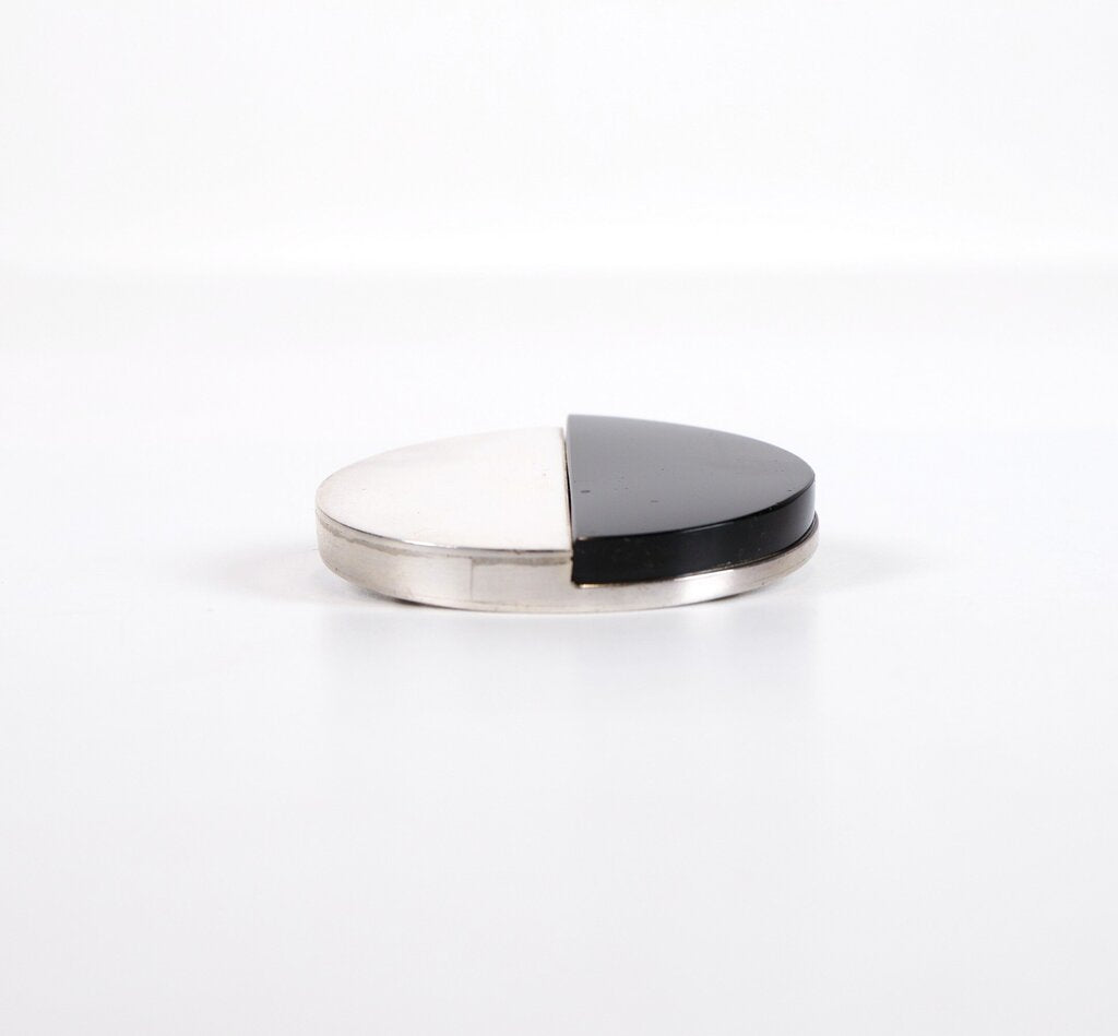 last chance! Sterling and Onyx Brutalist Pin/Pendant