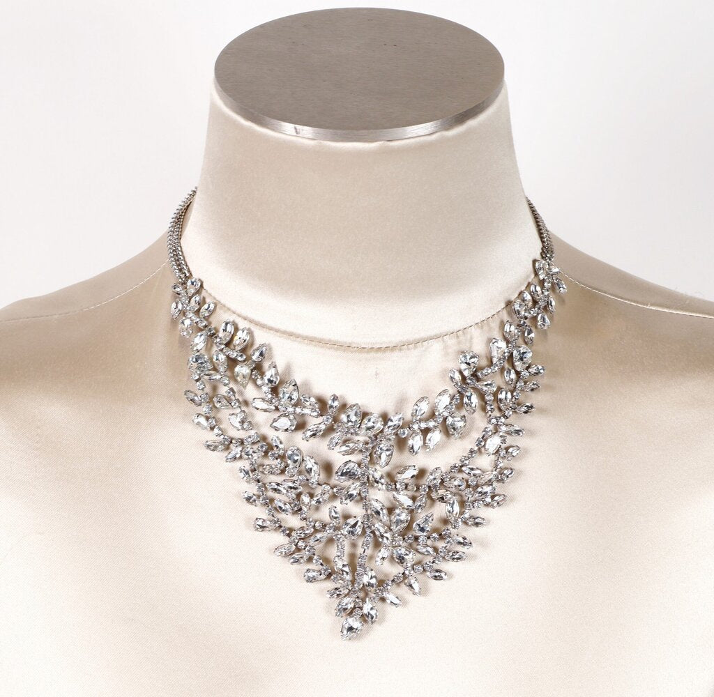 Rhinestone Bib Necklace