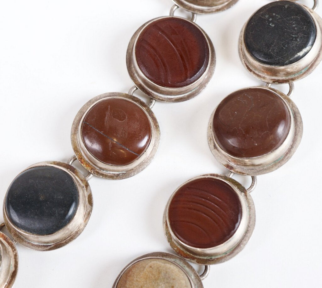 Sterling Recycled Glass and Polished Stone Choker