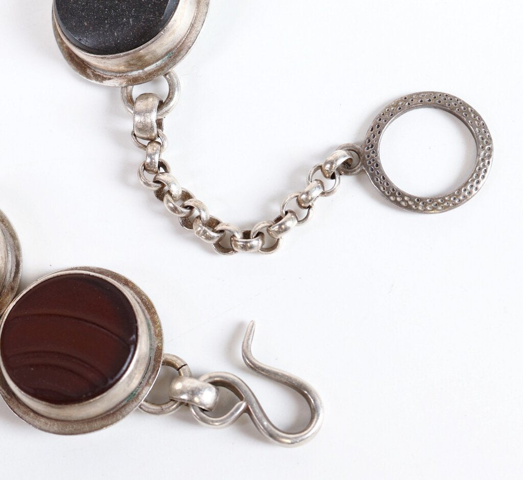 Sterling Recycled Glass and Polished Stone Choker