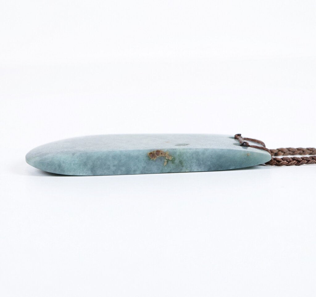 Jade and Waxed Cotton Pendant
