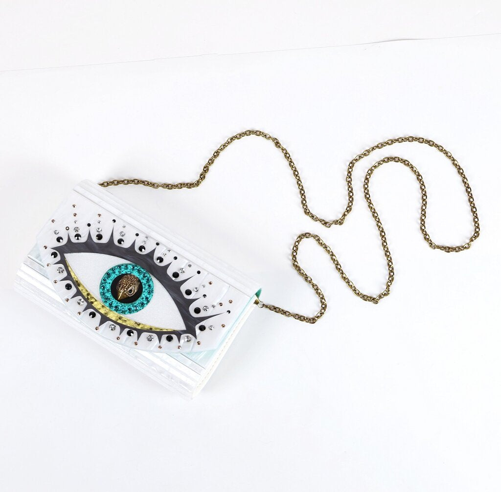 Mini 'Kensington' Eye Clutch on Chain