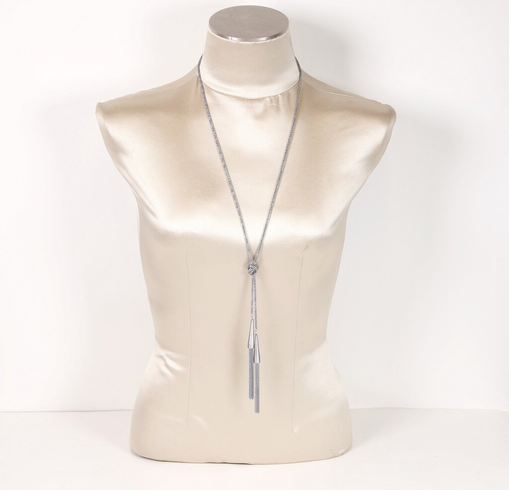 Rhodium Plated 'Phara' Tassel Necklace