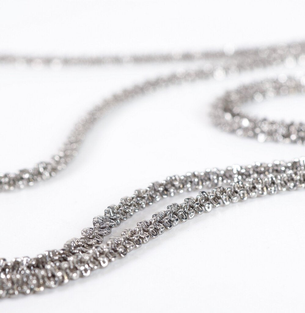 Rhodium Plated 'Phara' Tassel Necklace