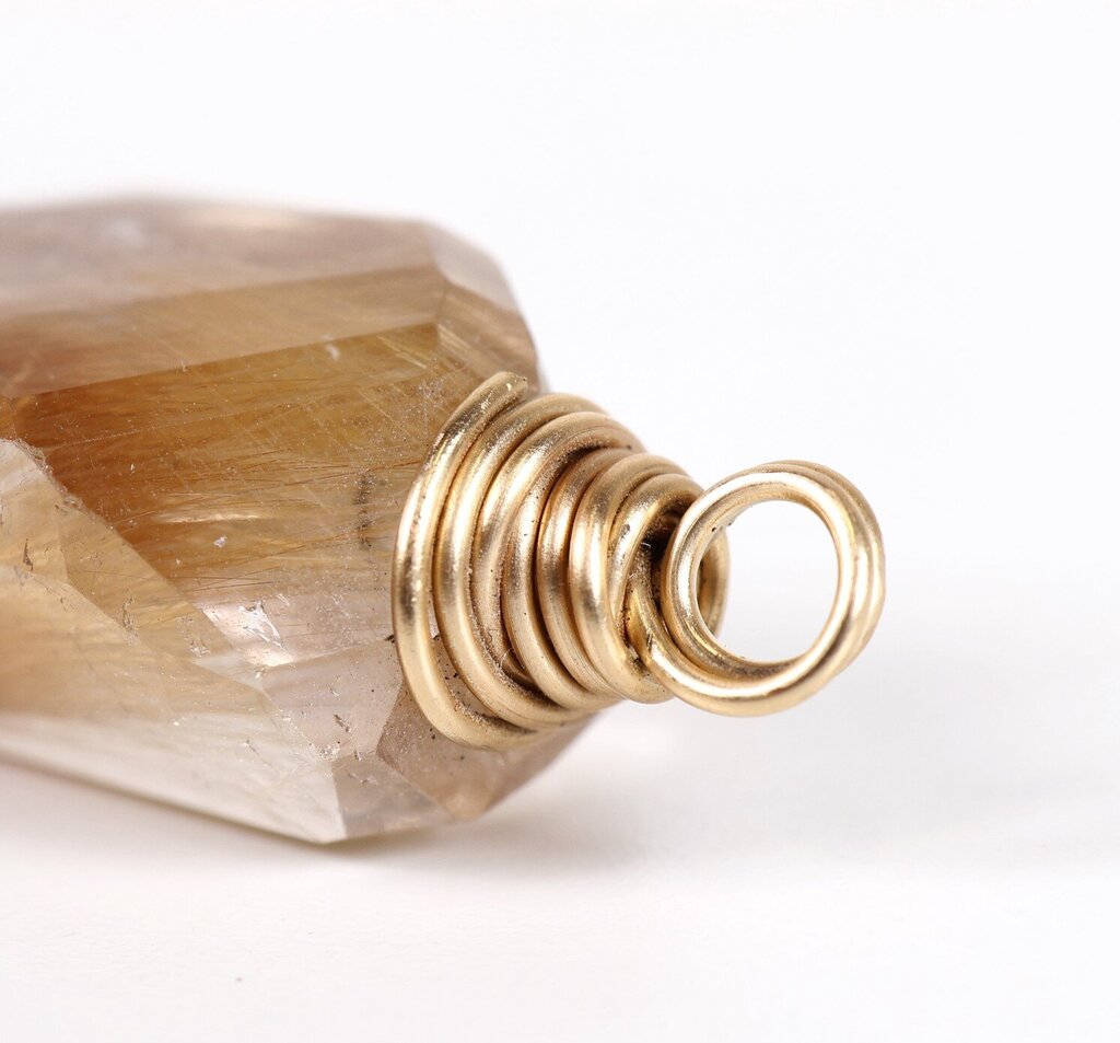 14K Yellow Gold Fill Rutilated Quartz Pendant