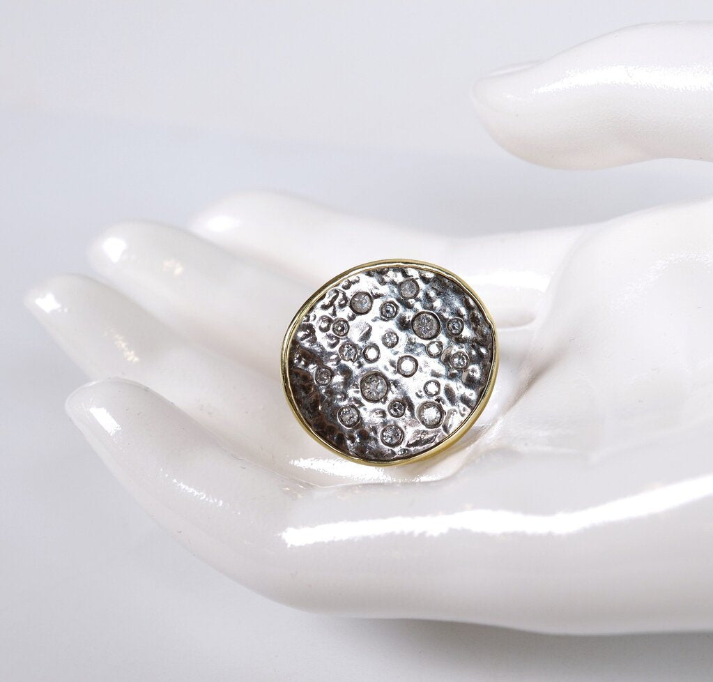 Sterling 14K and Diamond 'Frame' Ring (7)