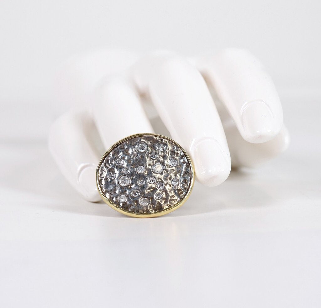Sterling 14K and Diamond 'Frame' Ring (7)