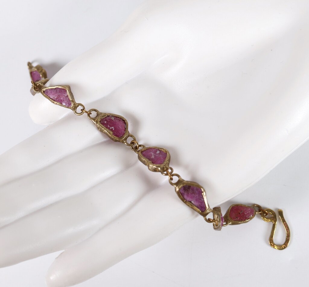 'Guardian Path' Raw Ruby Bracelet