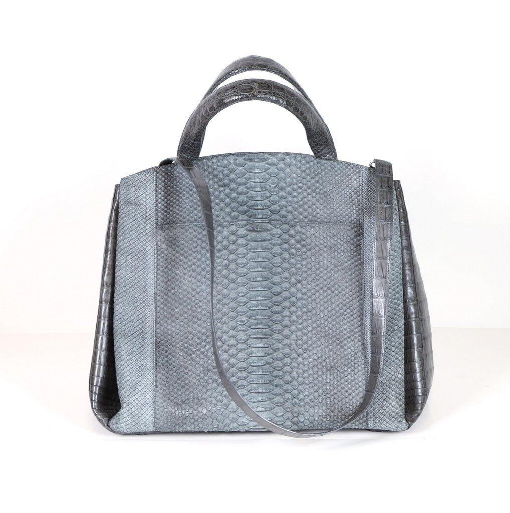 Grey Crocodile Handbag